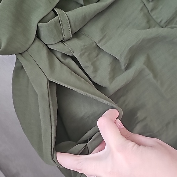 Olive Green Two-piece Set Highwaister Shorts and Top XL - Picture 6 of 8